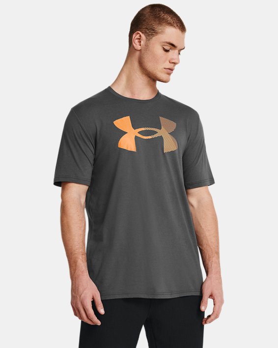 Men's UA Big Logo Fill Short Sleeve in Gray image number 0